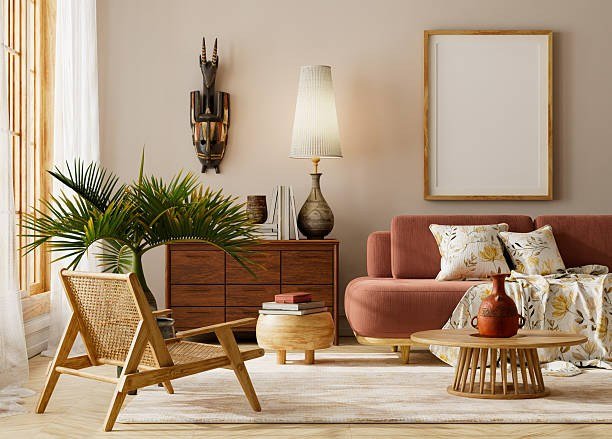 Bright, plant-filled home and garden styled with premium planters and wooden furniture