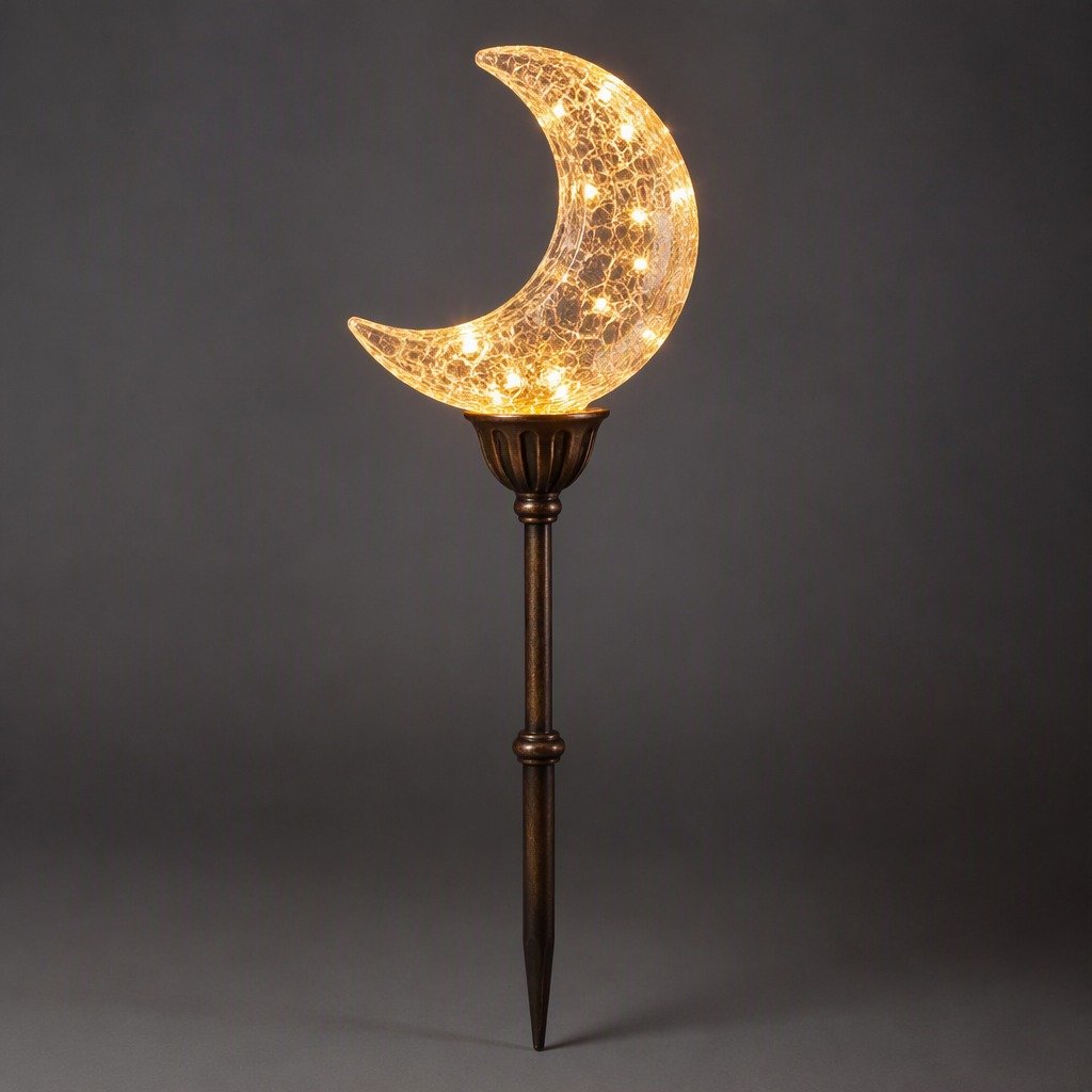 Crescent Moon Solar Garden Light