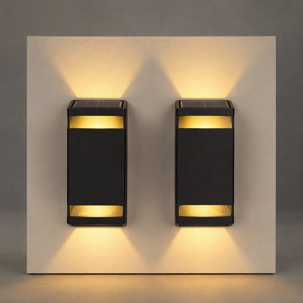 Solar Wall Sconce Lights (2-Pack)